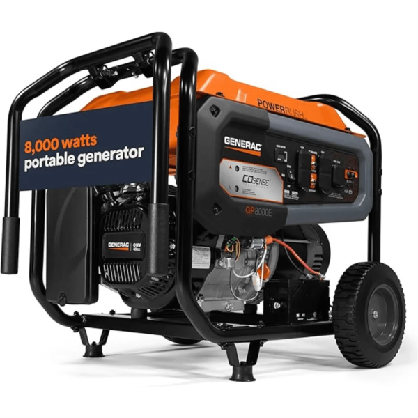Generac GP8000E 10,000/8,000W Portable Generator w/ Electric Start