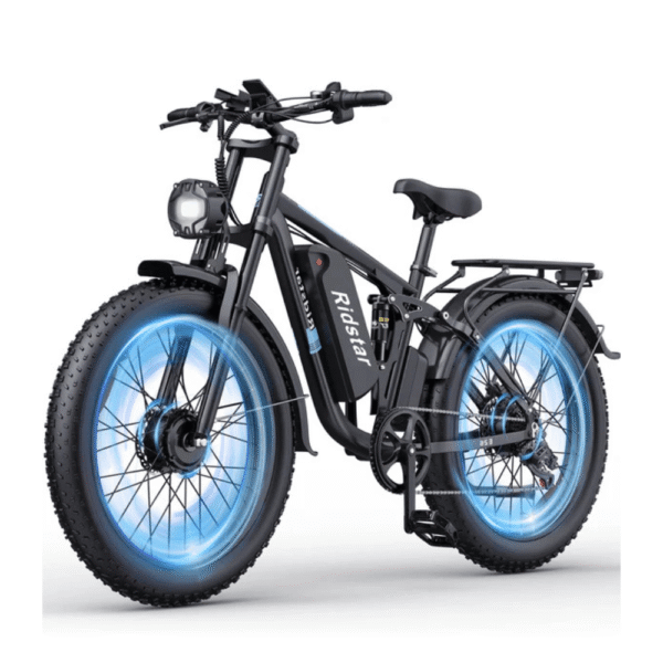 Ridstar E26 PRO Electric Bike 48V 23Ah Battery 1000W*2 Dual Motors 26*4.0inches Tires 50-75KM Max Mileage 15
