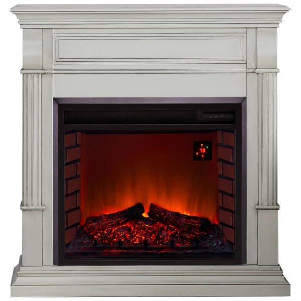 Duluth Forge Full Size Electric Fireplace – Remote Control, Antique White Finish – Model# EL1350-2-AW